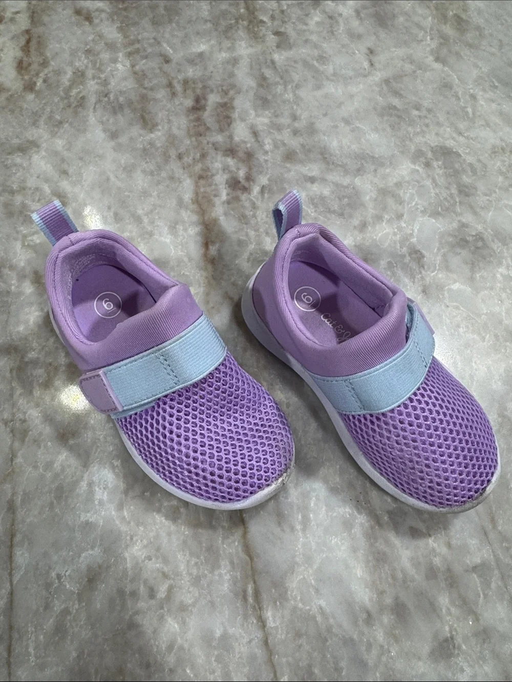 Cat & Jack Lilac Mesh Slip-On Water Shoes with Light Blue Strap